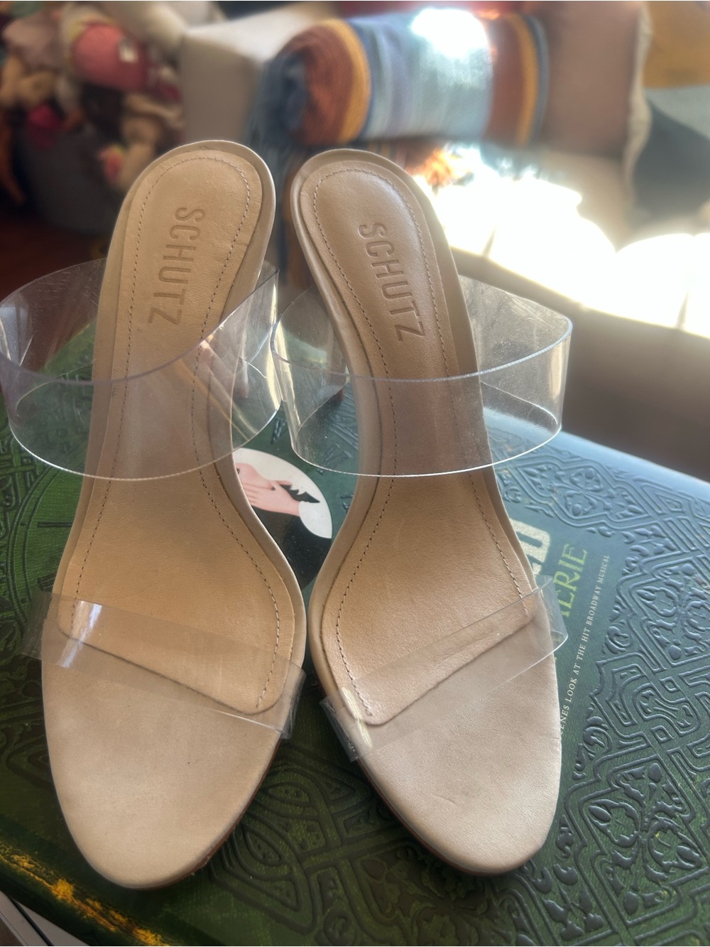 SCHUTZ Clear Strap Nude Slide Heels NWOT - Sz 6 - Picture 4 of 6